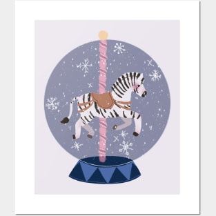 Zebra Snow Globe Posters and Art